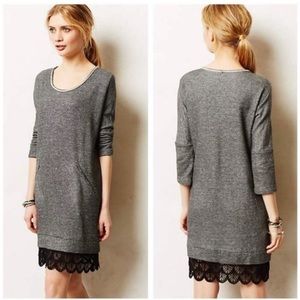 Anthropologie Sweatshirt Dress with Lace